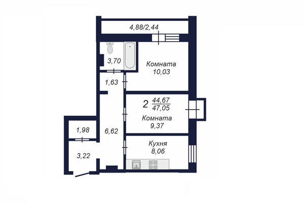 Купить 2-комнатную квартиру